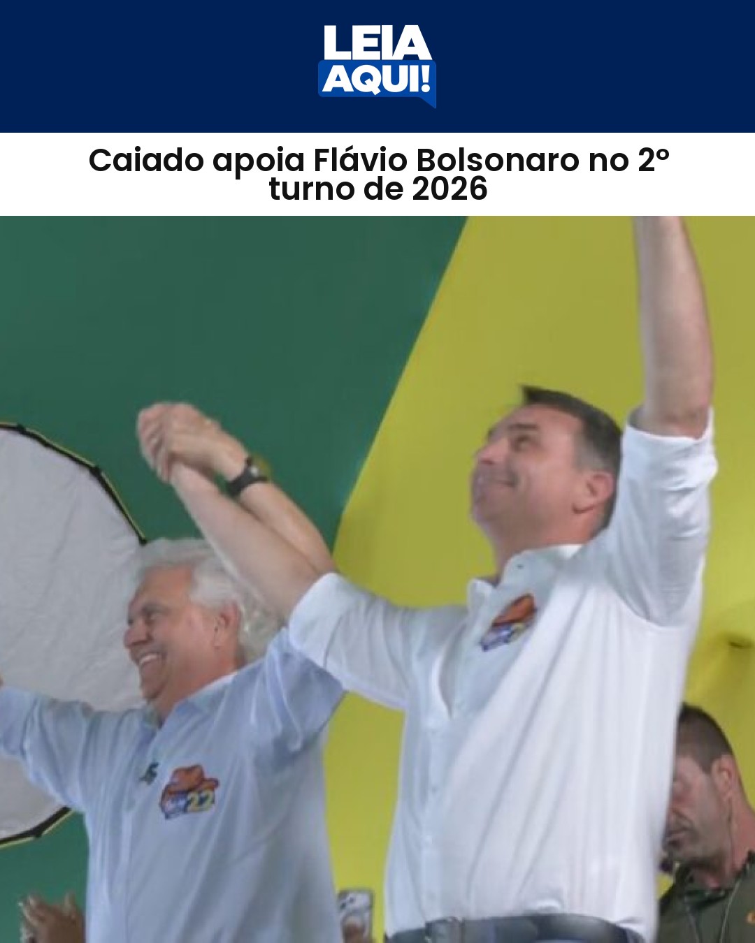 Caiado apoia Flávio Bolsonaro no 2º turno de 2026