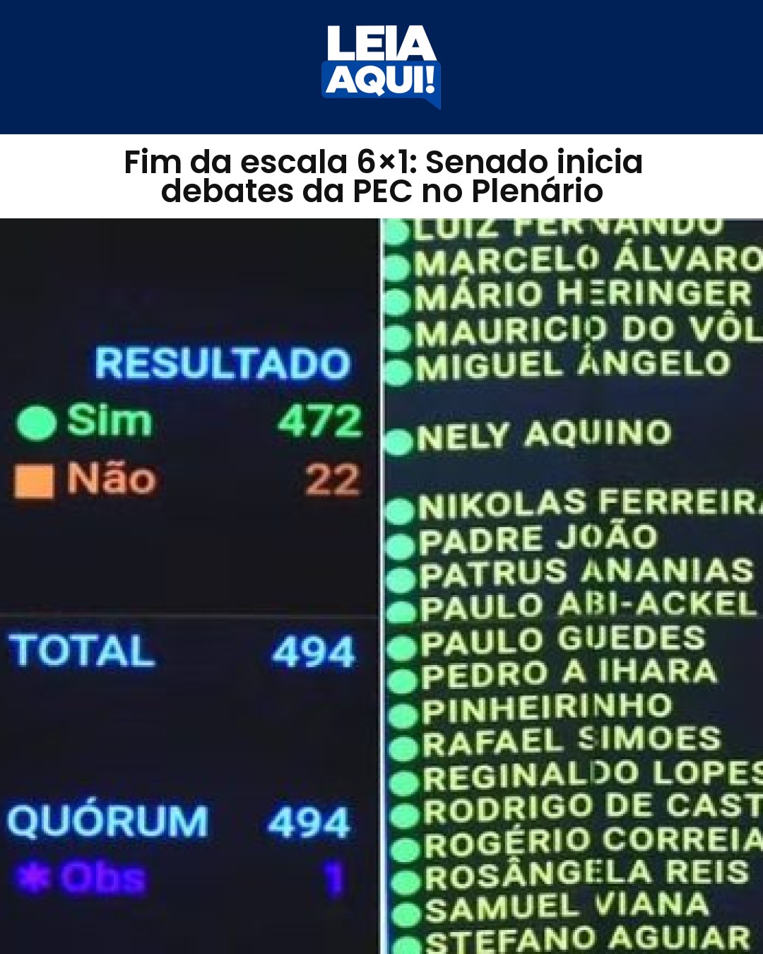 Fim da escala 6x1: Senado inicia debates da PEC no Plenário