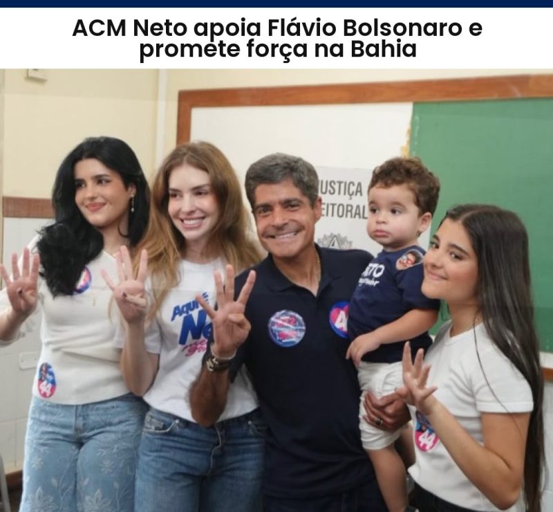 ACM Neto apoia Flávio Bolsonaro e promete força na Bahia