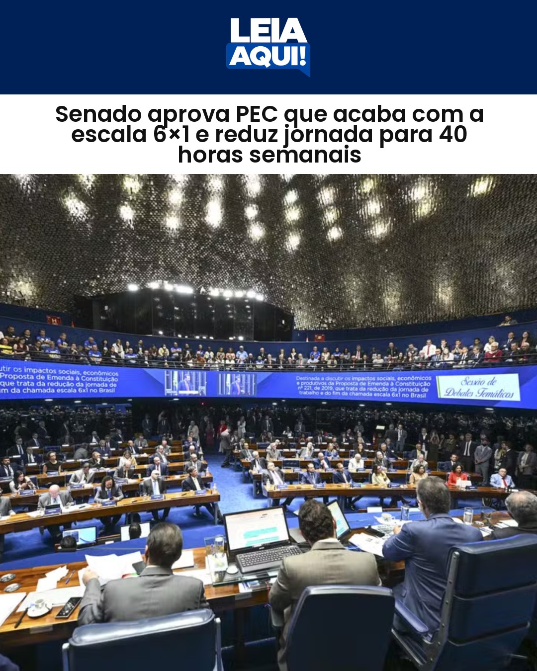 Senado aprova PEC que acaba com escala 6x1 de trabalho