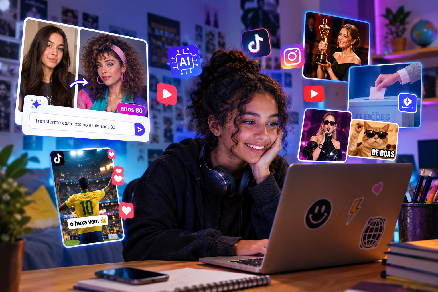 Jovens usam inteligência artificial para criar conteúdos e explorar novas formas de expressão