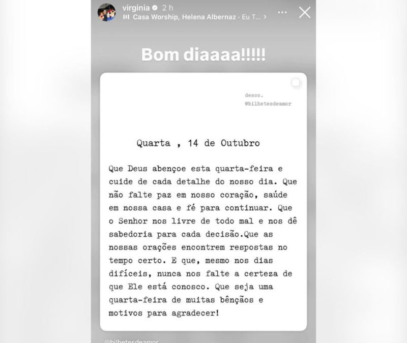 Virginia Fonseca posta reflexão após unfollow em Vini Jr.