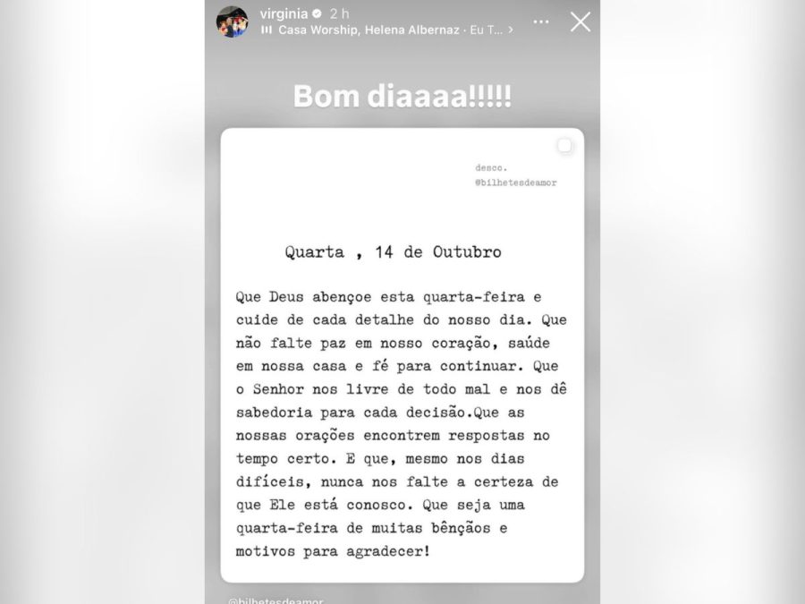 Após deixar de seguir Vini Jr., Virginia posta reflexão: “Dias difíceis”