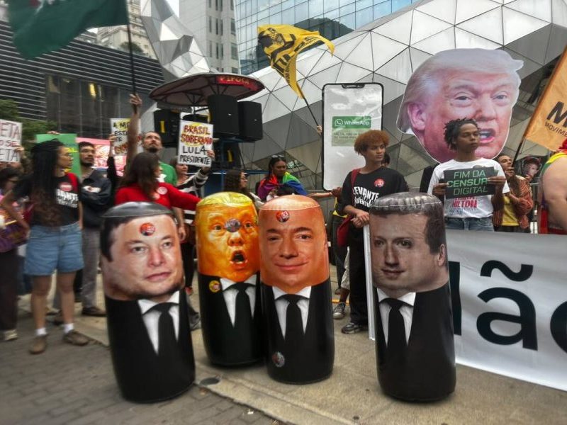Protesto em SP acusa Meta de interferência nas eleições de 2026