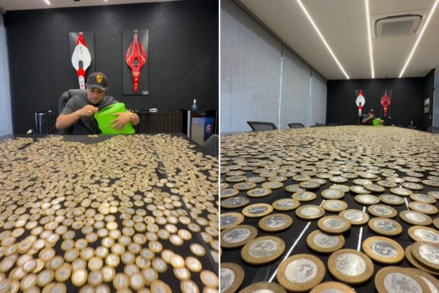 Borracheiro compra Hilux usando milhares de moedas de R$ 1