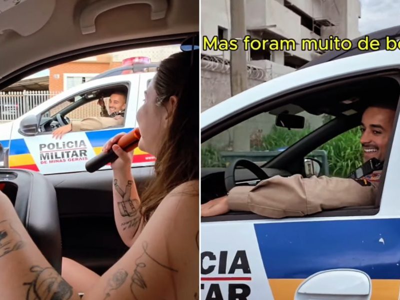 Cantora de Uberlândia surpreende policiais com modão e vídeo viraliza
