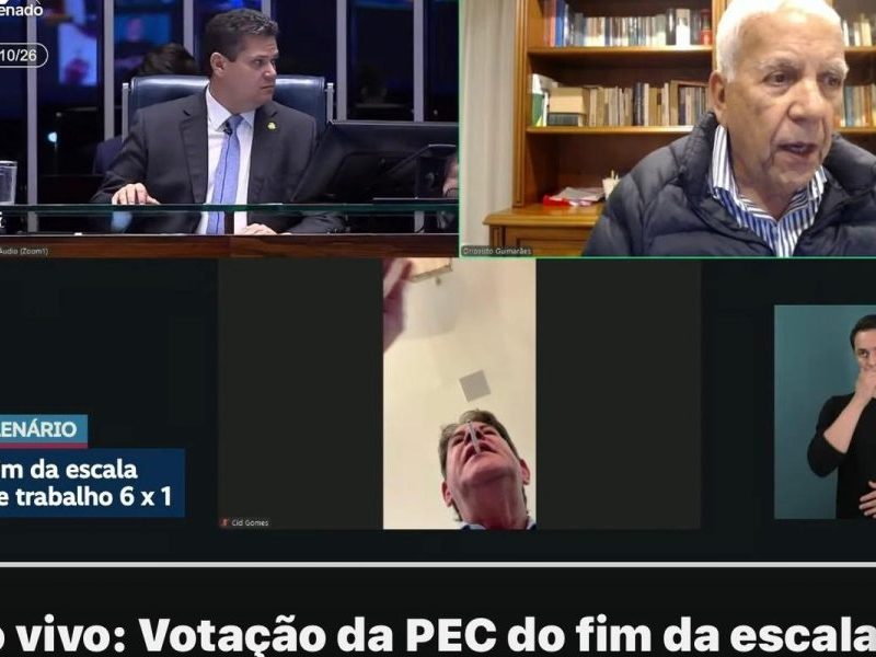 Cid Gomes é visto com cigarro durante votação do fim da escala 6×1