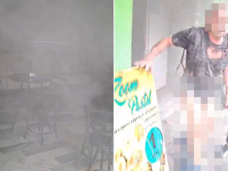 Incêndio em lanchonete deixa comerciante ferido em MG