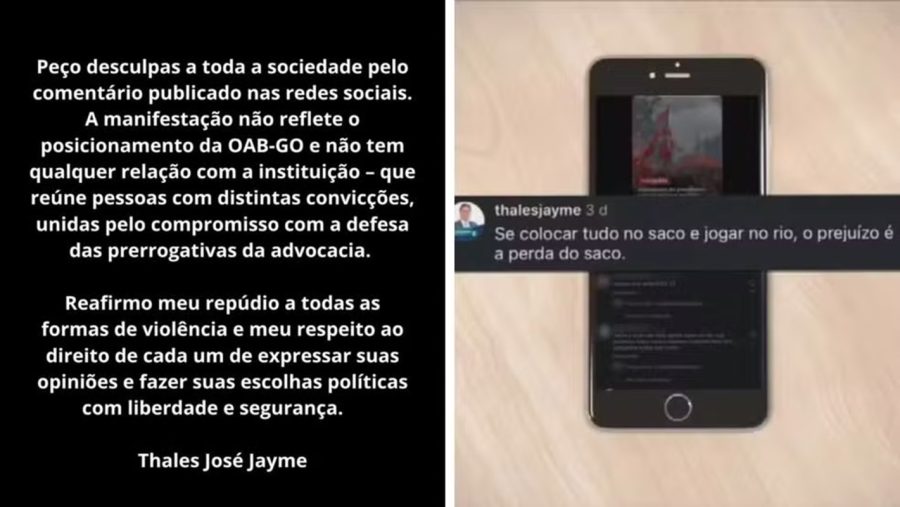 Dirigente da OAB-GO pede desculpas após ofensas a petistas viralizarem