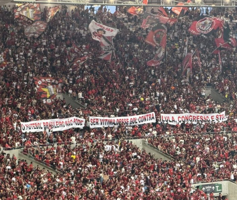 Fla e Flu protestam contra MP das Bets no Maracanã