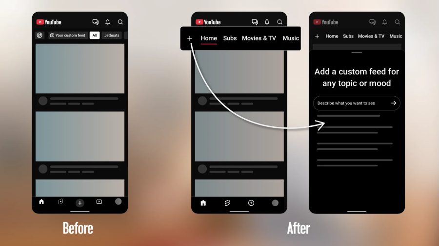 Grande mudança no app do YouTube libera feeds personalizados por comando