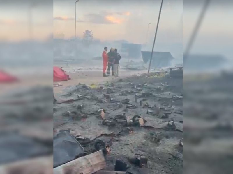 Incêndio destrói centro de recicláveis no DF; veja imagens