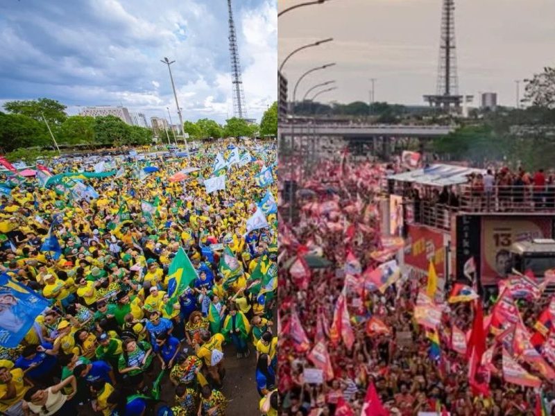 Imagens mostram multidões nos atos finais de direita e esquerda pelo DF