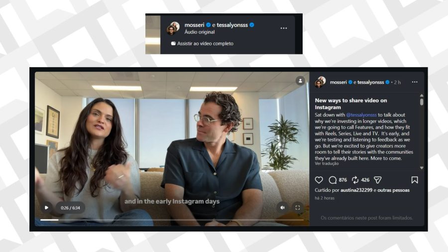 Instagram testa novo formato de vídeos horizontais e Brasil será "laboratório"