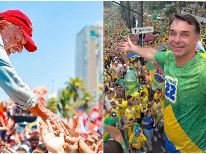 Lula e Flávio Bolsonaro encerram campanha com atos no Sudeste