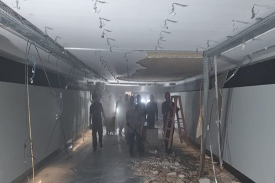 Parte do teto do Túnel do Tempo da Câmara dos Deputados desaba
