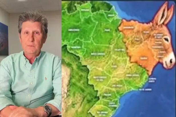 Prefeito de MS compartilha imagem com mapa do Nordeste em formato de burro após vitória de Lula, e se manifesta após repercussão Prefeito de MS compartilha imagem com mapa do Nordeste em formato de burro após vitória de Lula, e se manifesta após repercussão