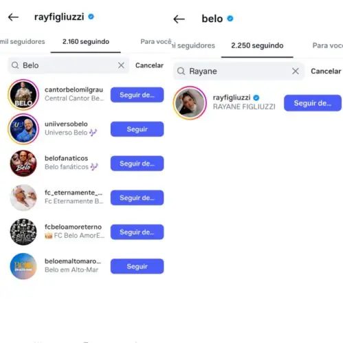 Rayane Figliuzzi toma atitude na web após término com Belo e boatos de traição; cantor reage Rayane Figliuzzi toma atitude na web após término com Belo e rumores de traição (Reprodução/Instagram; Globo/ Angélica Goudinho)