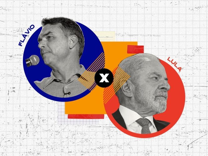 Flávio Bolsonaro tem 52% e Lula 48% em votos válidos, diz pesquisa