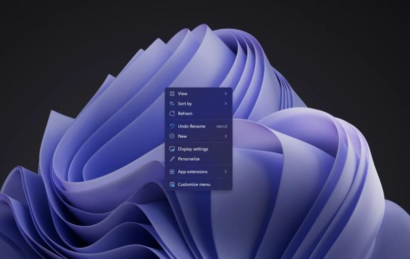 Windows 11 testa menu do botão direito customizável
